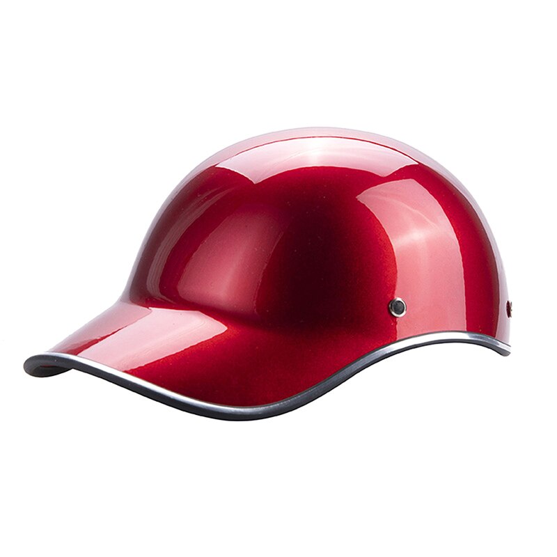 1pc baseball cap stil motorcykel halvhjelm sikkerhedshjelm til cafe racer chopper scooter halv ansigt vintage sommer kasket: Rød
