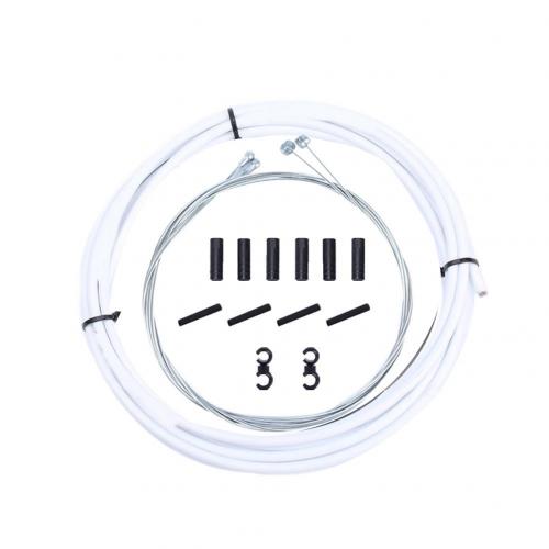 Bike Bicycle Front Rear Inner Outer Wire Brake Shifter Gear Derailleur Hose Housing Cable Kit MTB Road Bike Bicycle: white