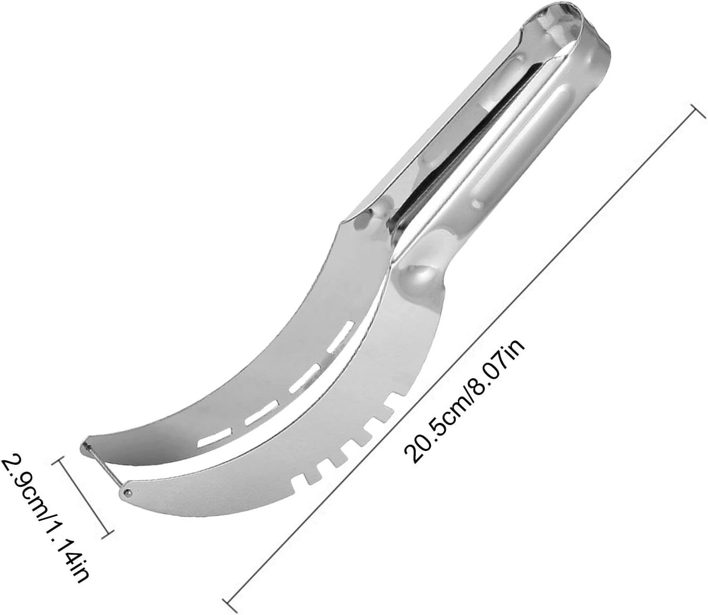 Hedelmäleikkuri, ruostumatonta terästä, monitoiminen hiekkakartioveitsi, koukkuterä, sopii vesimelonille ja pitayalle