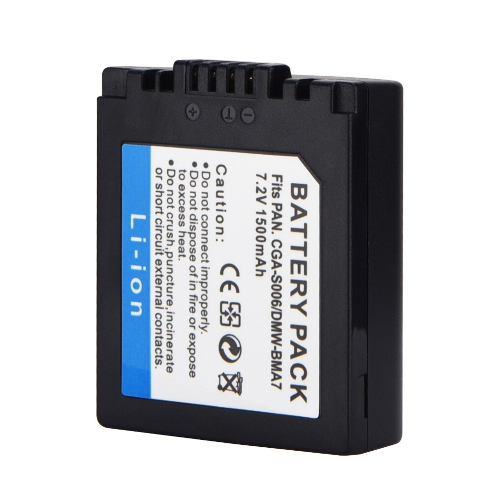 7,4 V 1500mAh CGA-S006 DMW-BMA7 CGR-S006E reemplazo de la batería para Panasonic Lumix DMC-FZ7 FZ8 FZ18 FZ35 FZ28 FZ38 FZ30