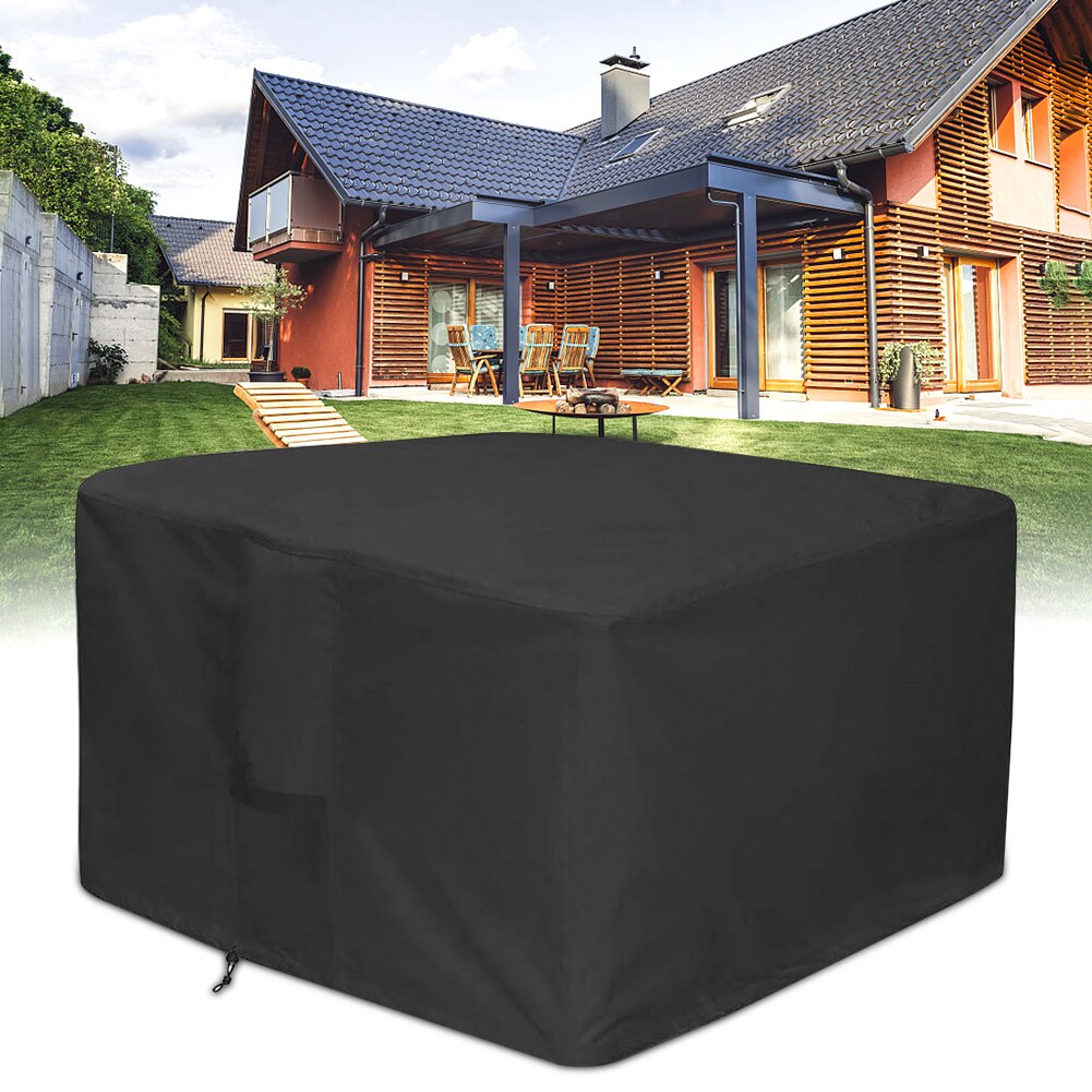 Waterproof Full Protection Heavy Duty Table Oxford Cloth Gas Fire Pit Cover Brazier Hood Windproof Square Outdoor Patio