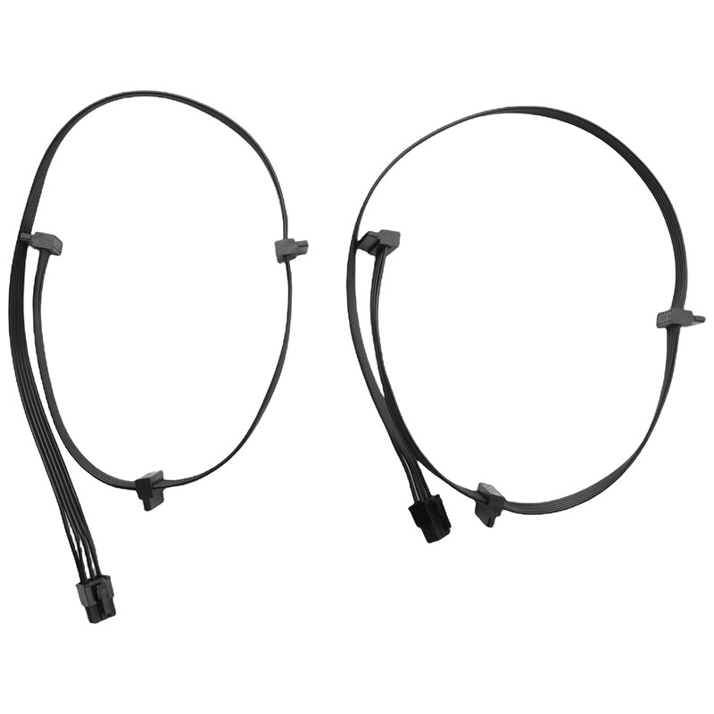 6 Pin 1 To 4 SATA Modular Power Supply Cable For CORSAIR Rmx Series RM550X RM650X RM750X RM850X RM1000X , 2Pcs