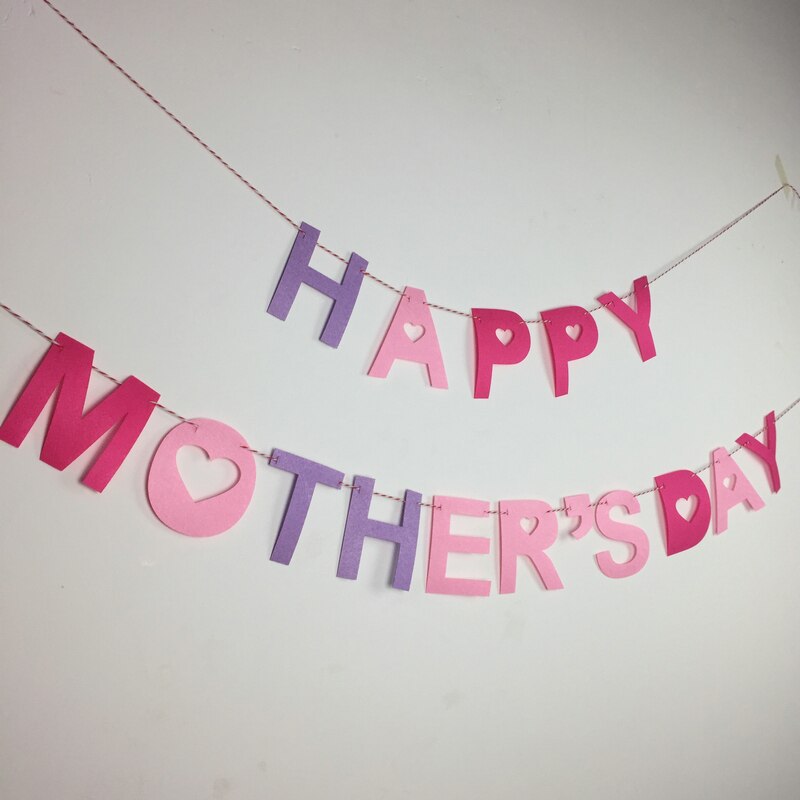 Gelukkig Moederdag Banner Voelde Decoratie Kamer Levert Feestelijke & Party Thema Mom Roze Moeder Verjaardag Deco