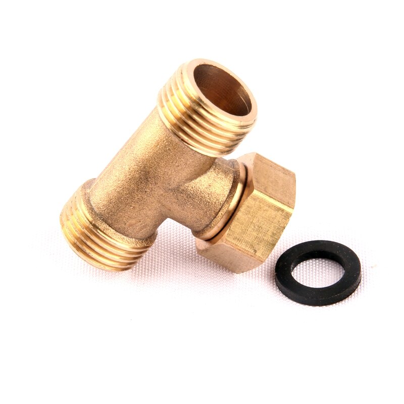 Conector de rosca en t de latón para manguera de jardín, accesorio de tubería de latón de 3 vías, 1/2 pulgadas, 1 ud.
