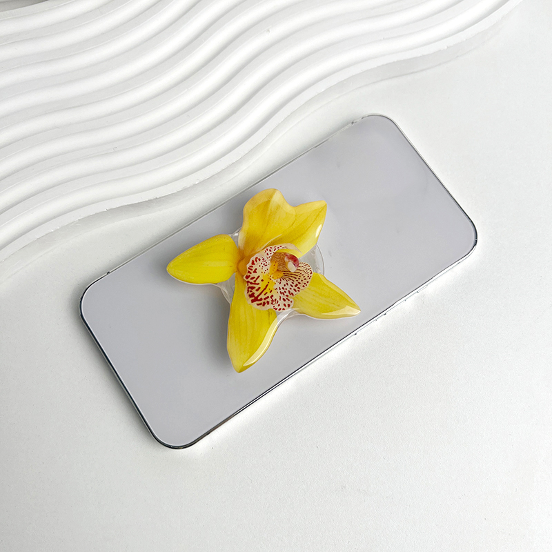 Orchid Phone Grip Holder Phalaenopsis Phone Grip Tok Folding Ring Foldable Cymbidium Griptok Case Cell Phone Bracket: Pink