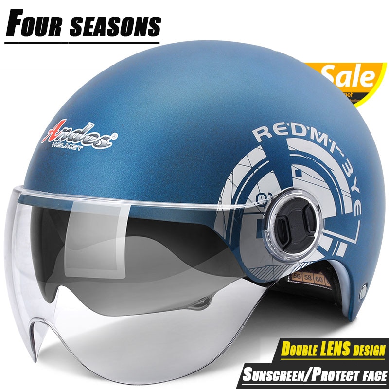 ANDES Helmet Electric Motorcycle Summer Seasons Gray Men Lady Half Helm Locomotive Cute Summer Full Helmet Light