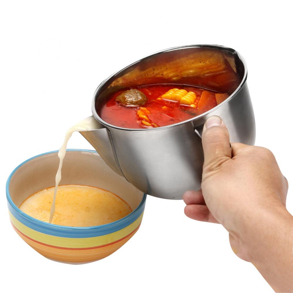 Separador de grasa y salsa de acero inoxidable, cuenco colador, utensilios de cocina