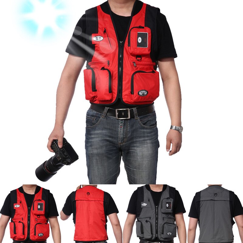 Mounchain Outdoor Thin Muti-pockets Fishing Vest Outdoor Photography life Safety Vest Flying Fishing Vest