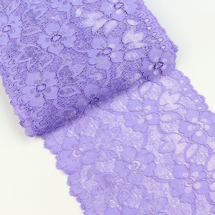 Ruban de dentelle souple à motif Floral de 16cm, fournitures d'artisanat en dentelle, robe pour vêtements dessus soutien-gorge décoration blanche, guipure dentelle: Violet clair