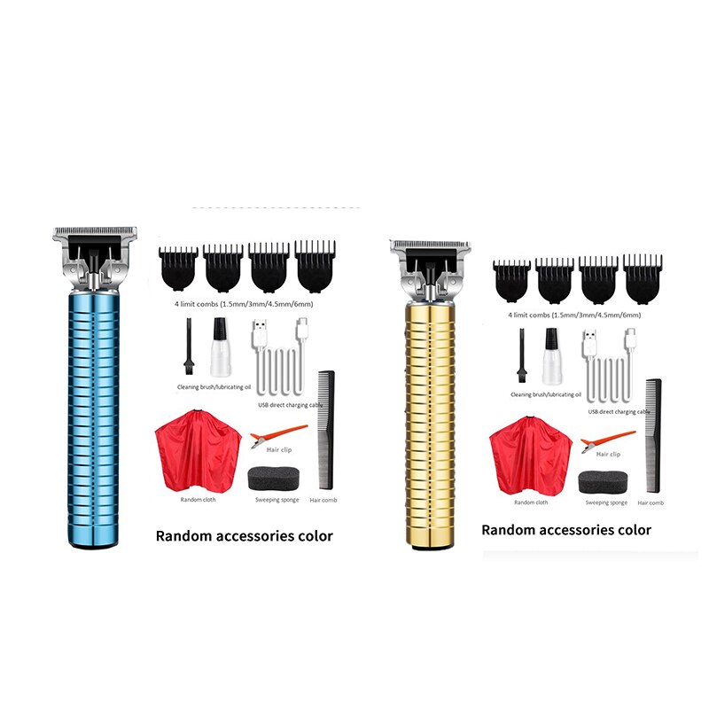 Portable Electric Pro T-Outliner Cordless Trimmer Wireless Hair Clipper Barber Tools Set