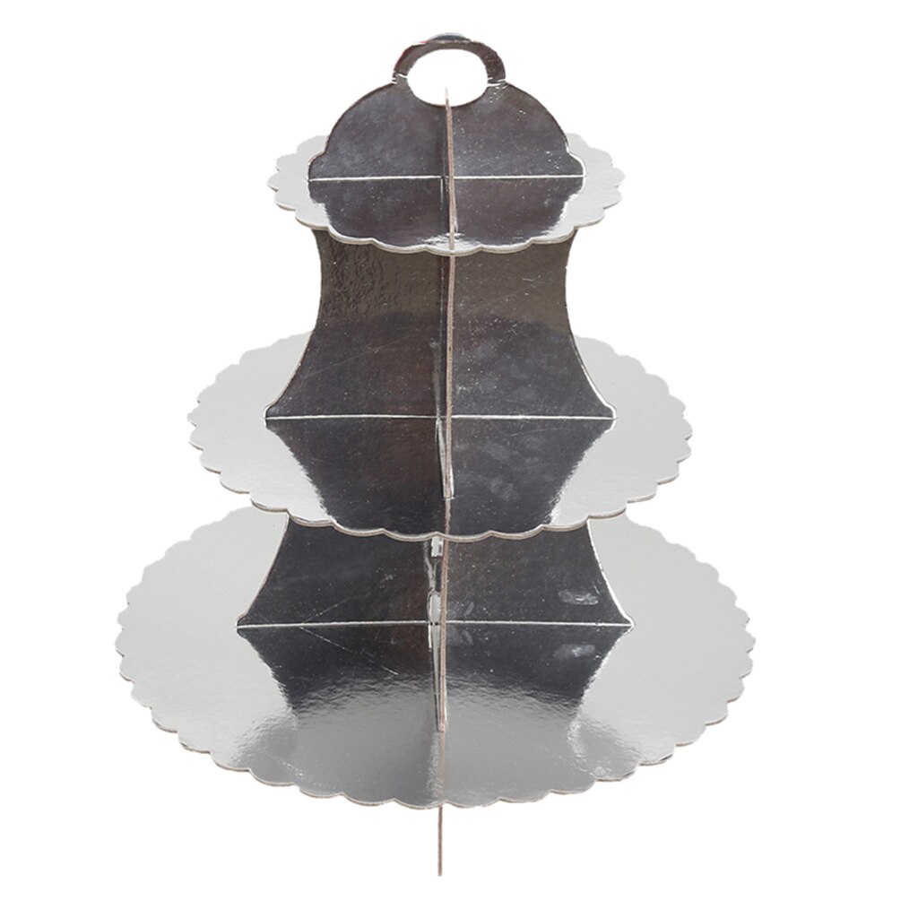 3 Tier Cupcake Stand Cake Voedsel Display Houder Baby Shower Verjaardag Decor: Silver