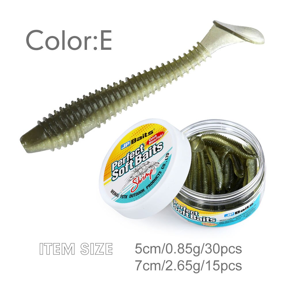 Leurre artificiel et doux à gros impact,wobbler softbait de 0 mm, 2,3 inch, 50mm et 1,6 inch, pour la pêche à pagaie et poisson nageur à queue,: 50mm shrimp smell / ColorE