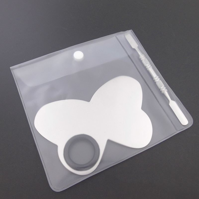 Stainless Steel Makeup Mixer Nail Art Polish Mixing Plate Foundation Eyeshadow Eye Shadow Mixing Palette + Spatula Various Shape
