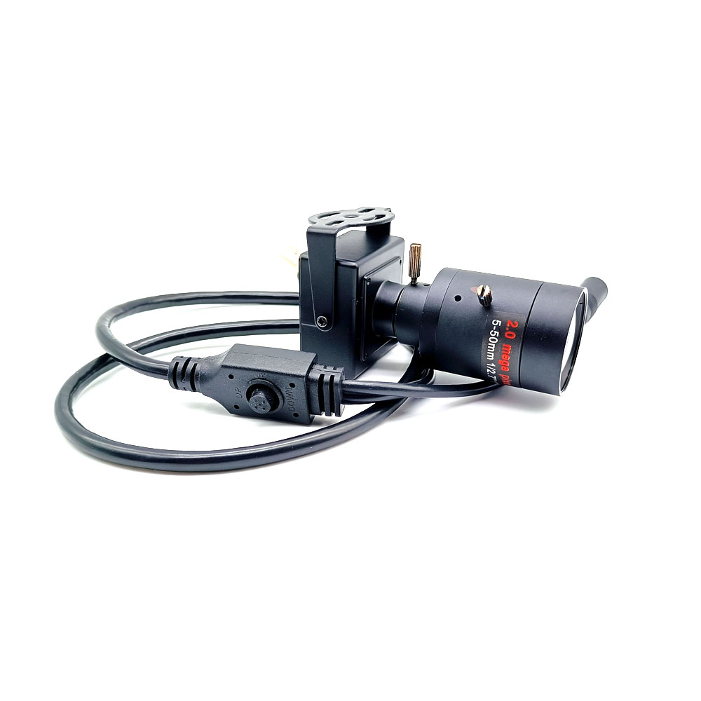 M12 5-50mm Manual Focus Lens 1080P AHD/CVBS Mini Overtaking Camera Analog CCTV 35mm Security Car Mounted OSD Camera: Gold / Bundle 1 / NTSC / 1080p