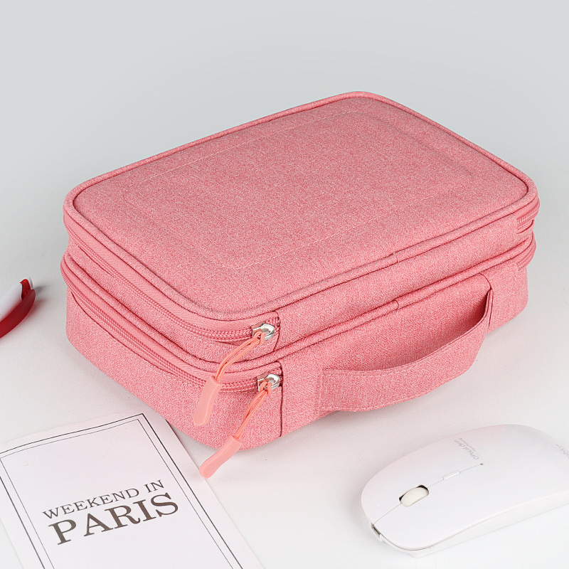 Electronics Accessories Organizer Bag, Travel Cable Organiser Bag, Universal Carry Travel Gadget Bag for USB Cable Drive, SD Car: Pink