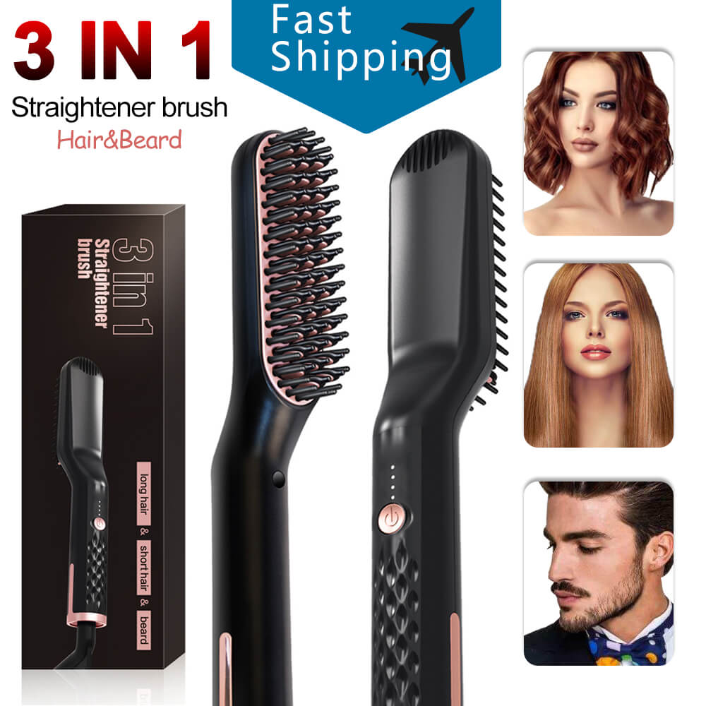 Beste Baard Stijltang Mannen Multifunctionele Vrouwen Haar Styler Elektrische Kam Quick Styling Professionele Rechttrekken Borstel