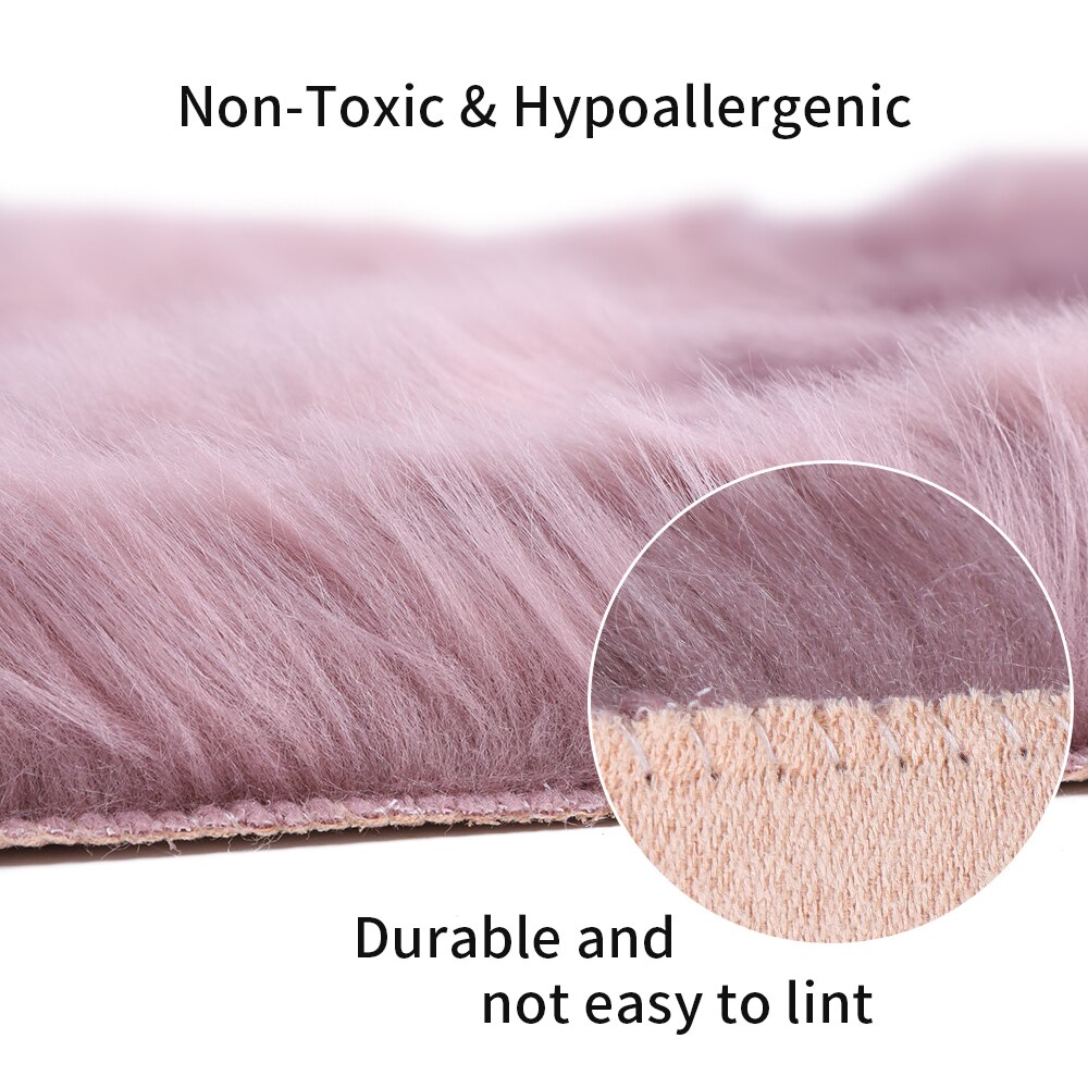 Faux peau de mouton chaise couverture multicolore poilu laine tapis coussin de siège longue peau fourrure plaine moelleux petits tapis lavable