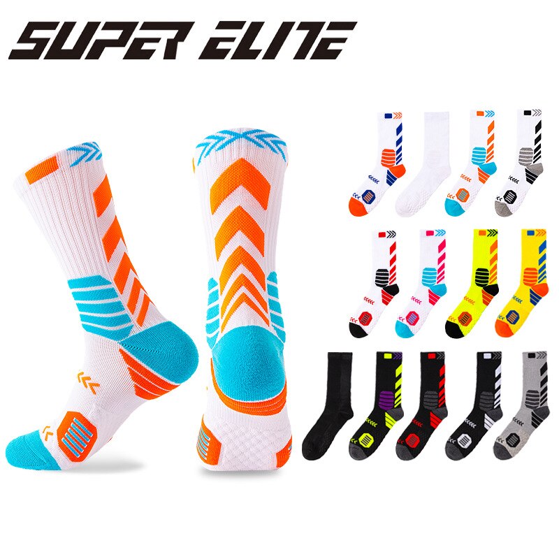 Men's Basketball Sock Cushion Athletic Long Sports Outdoor Socks Free size