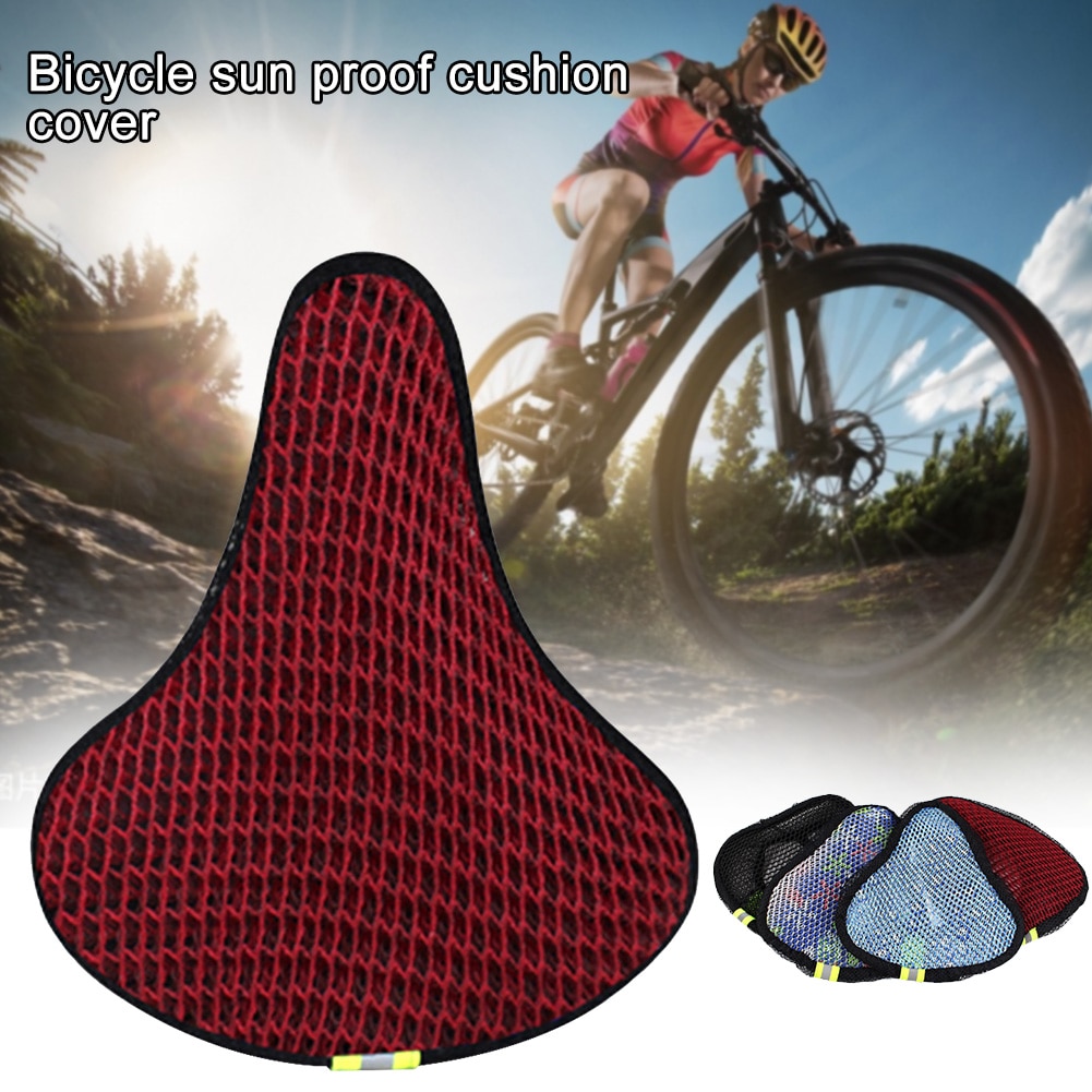 Mesh skridsikker solblok cykel cykel sædeovertræk cykler sadel vandtæt polyester universelle udskiftningsdele