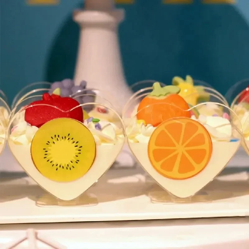 10 stks-Hartvormige mousse cup pudding cup hartvormige jelly cup tiramisu cup Dessert cup Plastic dessert cup