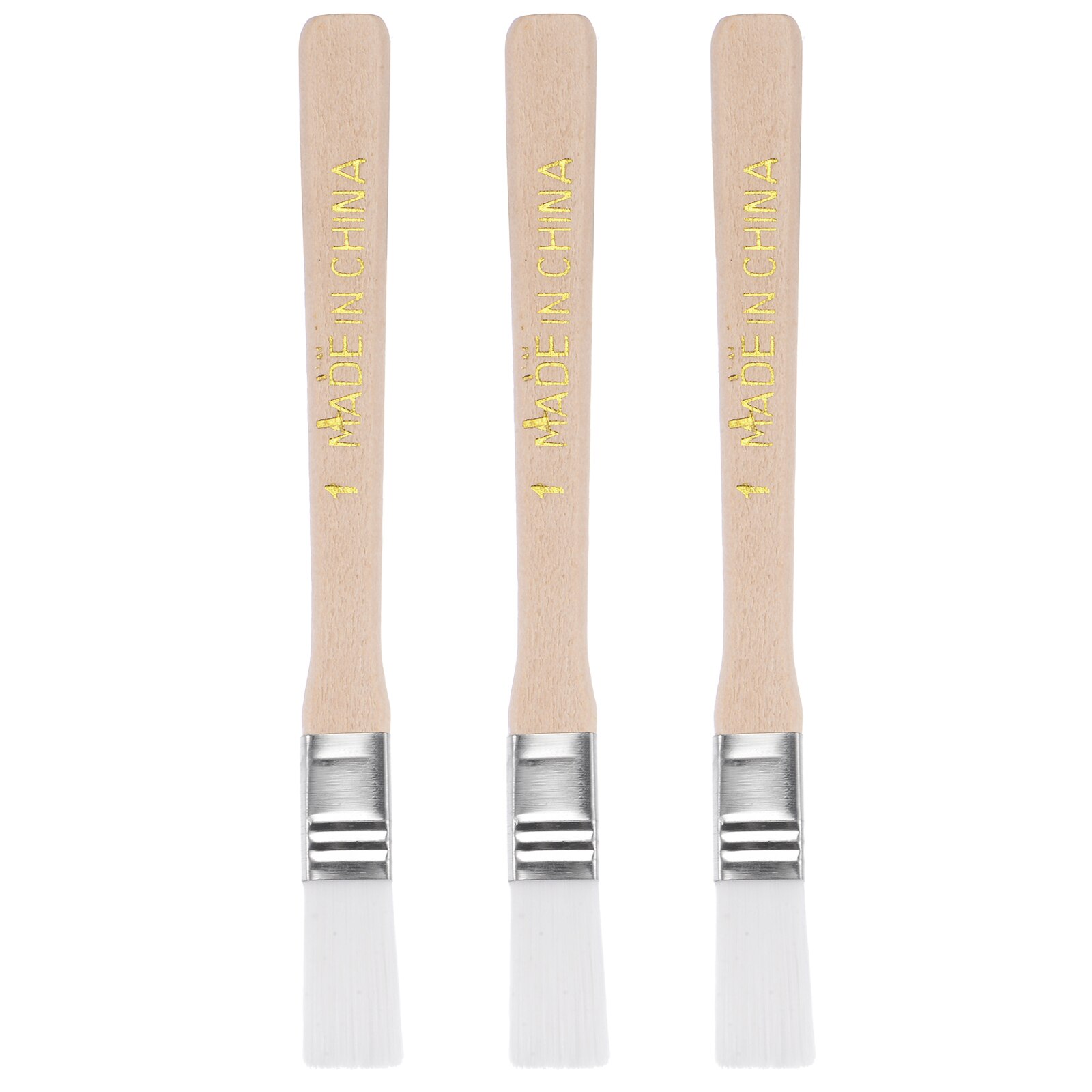 Uxcell 3 stk. 5 " pensel, 0.47 " bred, bløde nylonbørster med træhåndtag, hvid, til vægge, skabe og hegn