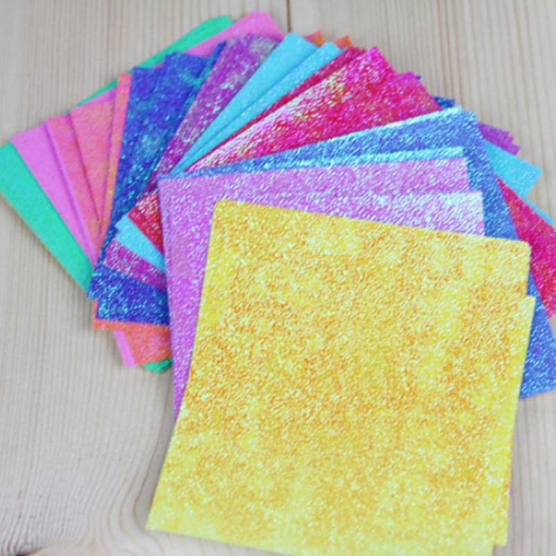 50 Stks/set Vierkante Origami Papier Glitter Origami Shining Kleur Effen Folding Craft Voor Kinderen Scrapbooking Papers T8C8