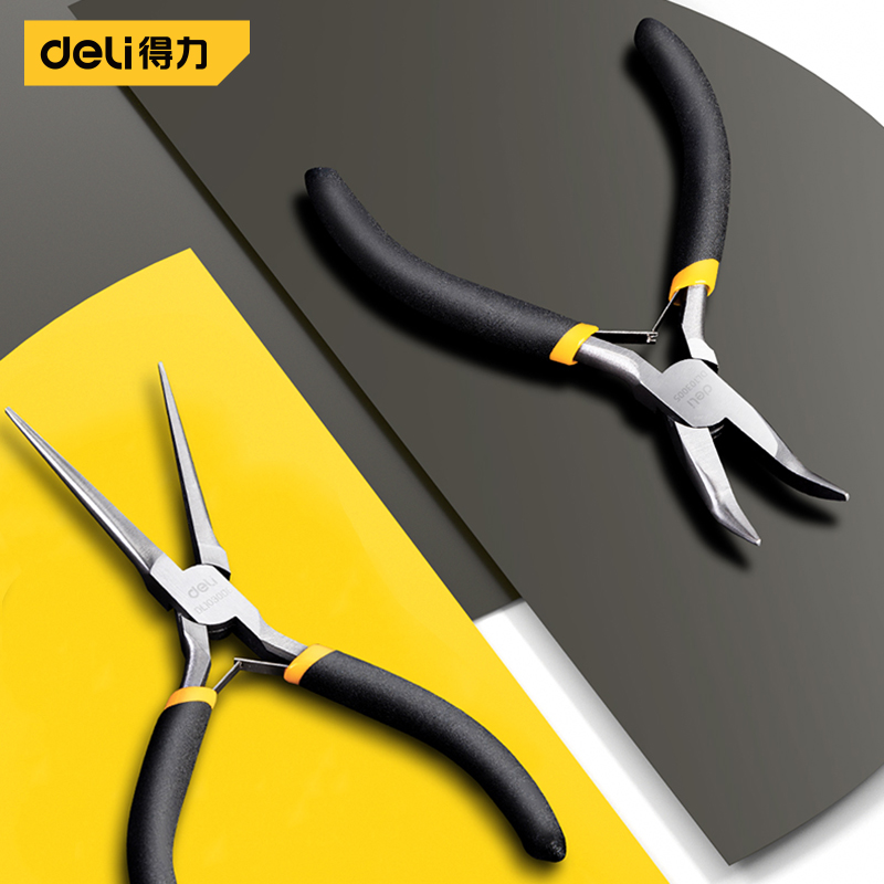 Deli 1Pcs Mini Tang Kniptang Vastklemmen Strippen Draad Krimptang Kabel Snijders Lange Neus Tang Voor Sieraden Maken gereedschap