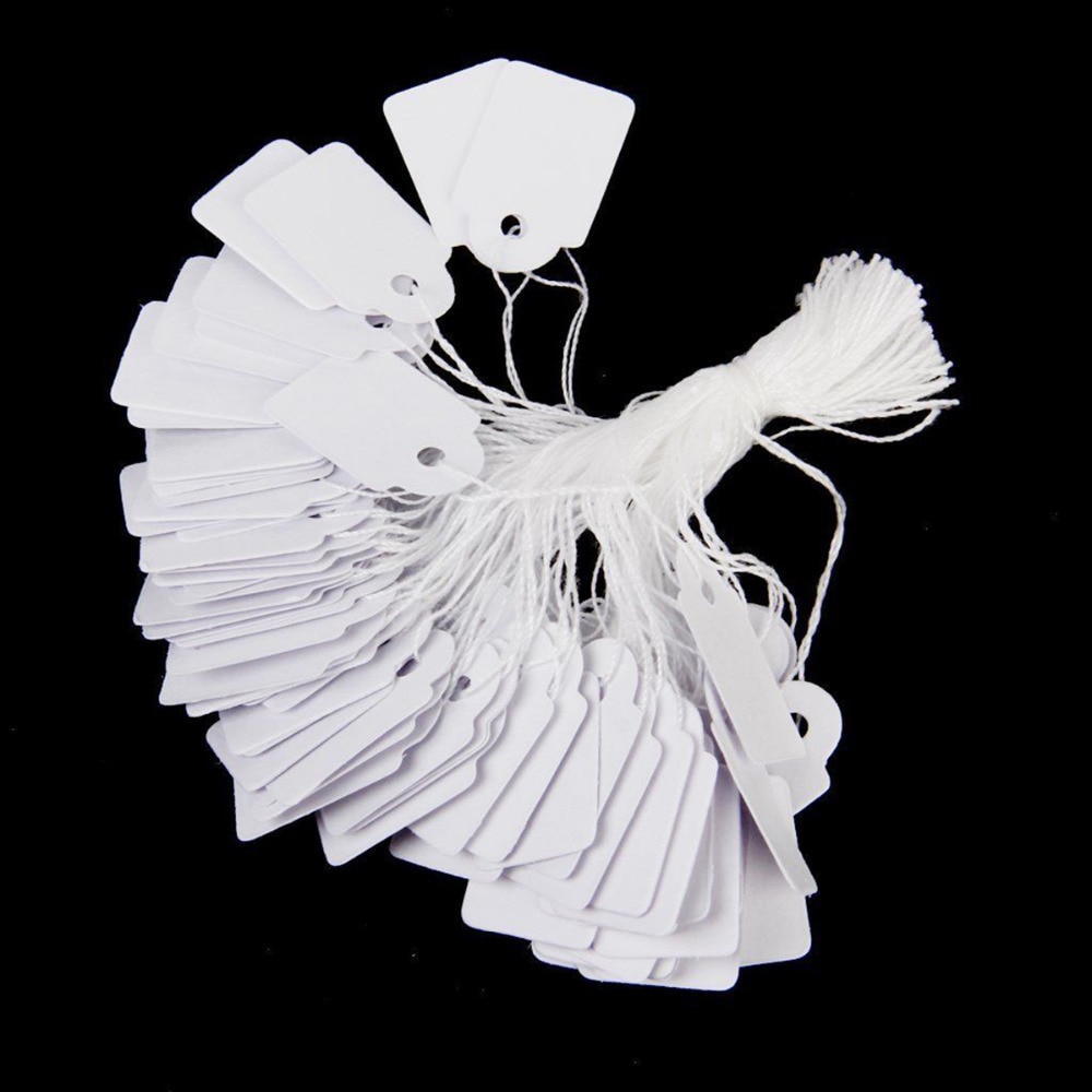 500Pcs Label Prijskaartjes Wit Papier Tags Voor Horloge Sieraden Display Merchandise Handgemaakte Blanco Prijskaartje