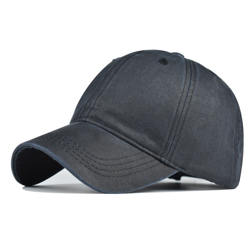 Vasket imiteret læder kasket herre bomuld ren farve baseball kasket til kvinder gorra bone hatte far hat snapback kasketter: 09