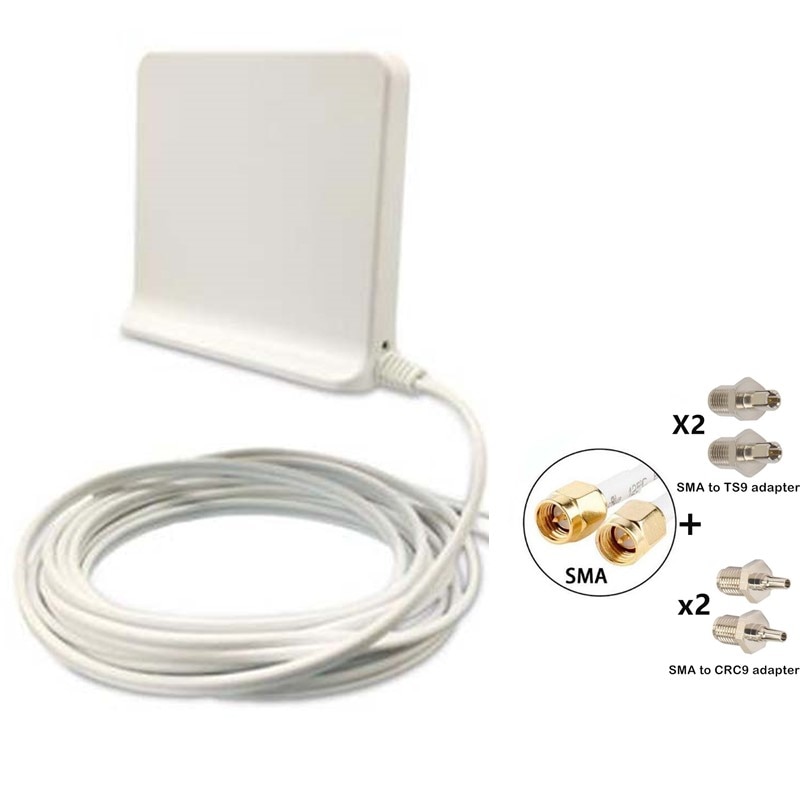 Antena JX 3G 4G LTE antena externa para Huawei B315 B593 E8372 E3372 E5573 ZTE router USB SMA/TS9/CRC9: Add TS9 CRC9 adapter