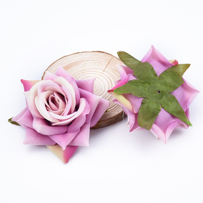 100 stk flannel roser silke blomster væg kunstige planter hjem bryllup dekoration diy scrapbog slik æske broche foto rekvisitter: 4