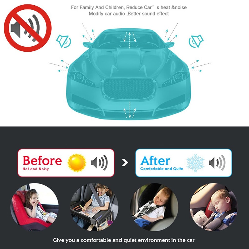 White PEF Pressed Aluminum Foil Thermal Insulation Cotton Car Sound Mat Proofing Deadener Heat Noise