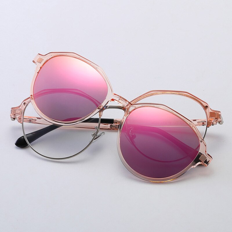 2 In 1 Magnet Clip On Optical Glasses Frame Men Polarized Sunglasses Myopia Degree Prescription Eyeglasses Frame TR90