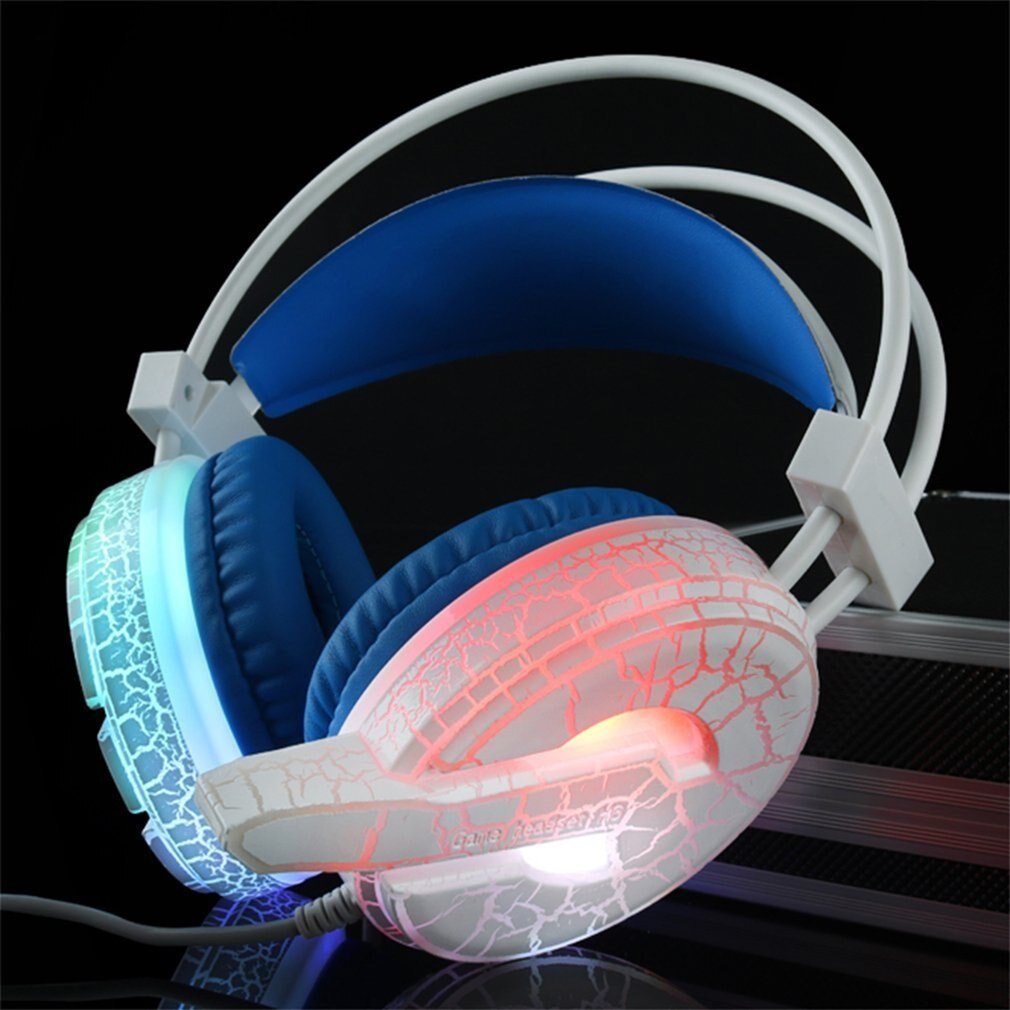 Gaming Headsets Gamer Headphones Surround Sound Stereo Wired Earphones USB Microphone Colourful Light PC Laptop Game Headset