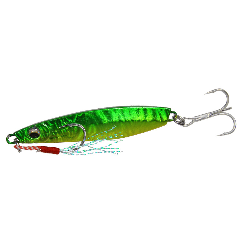Fishing Tackle Sequin Fishing Lure Bait Tog-heavy Slow-shaking Blade Iron Plate Sea Fish Mackerel Tackle Bait For Fishing: Green / 45g