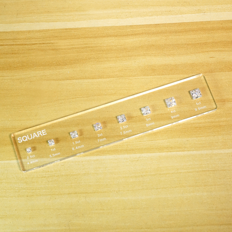 0,5ct-5ct 8 formas tamaños herramientas de quilates de diamante y medidor de anillos de joyería piedra de circonia cúbica juego de piedra maestra probador de herramientas de joyería: Verde
