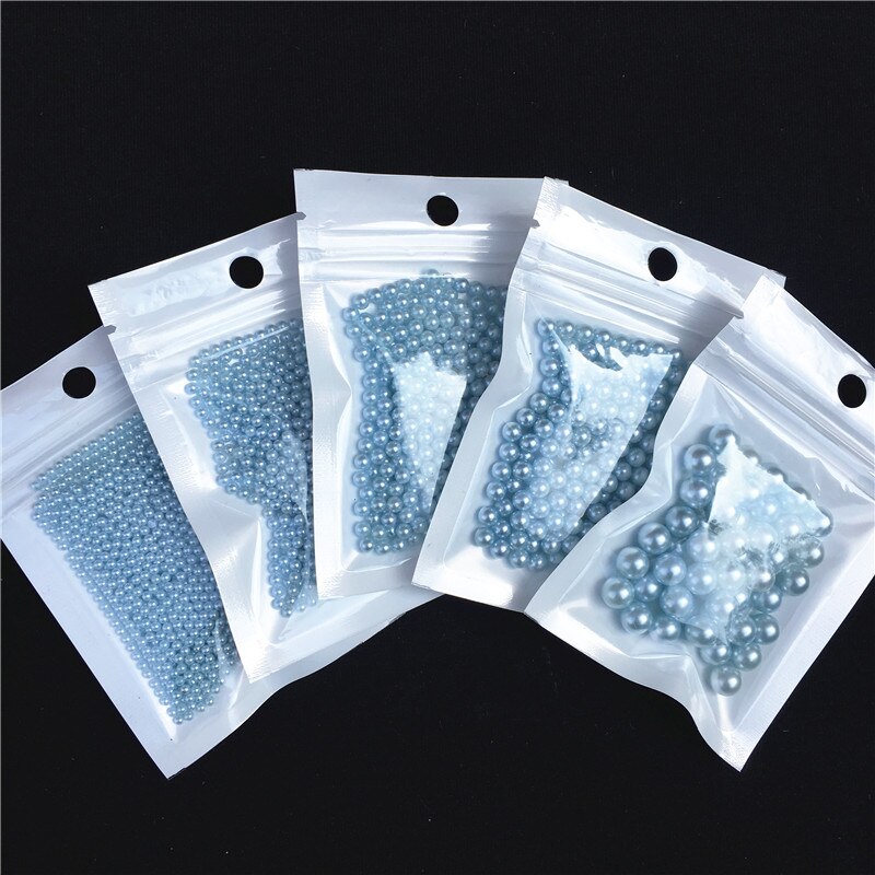 Perlas de ABS azul claro, 10 gramos, 2,5/3/4/5/6/8mm, perlas de imitación acrílicas redondas para fabricación de joyas/Nail Art/teléfono