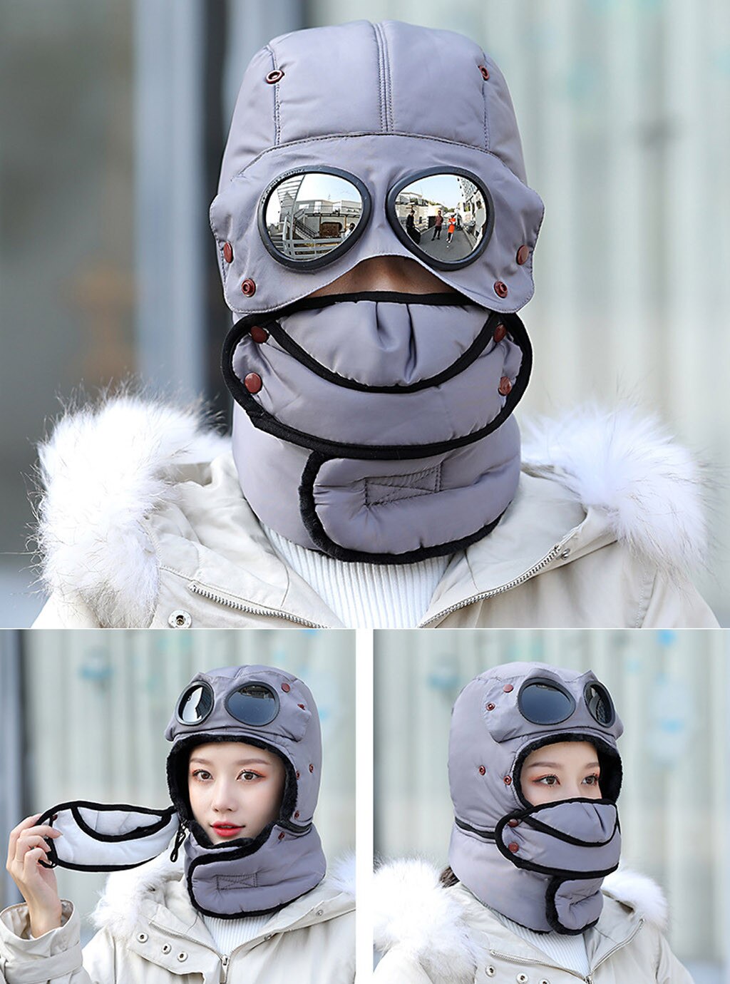 Winter Balaclava Beanie Hat Female For Women Men Face Mask Bonnet Windproof Thick Warm Snow Ski Winter Hat Cap Earflap#g30