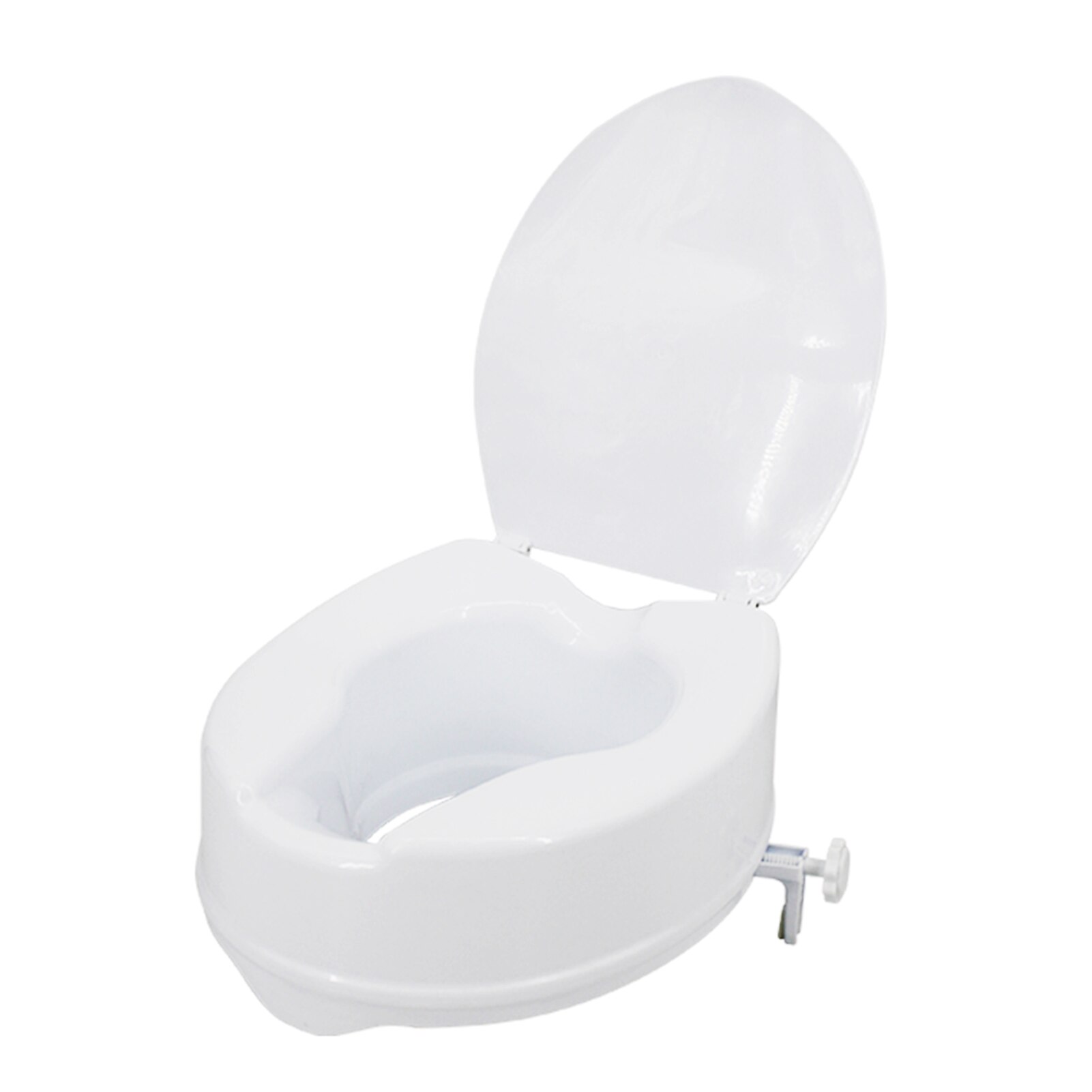 Patients Pregnant Women Toilet Seat Riser Elongated Raised Elevators Lifter Extender with Cover, Height 2/4/6 Inch