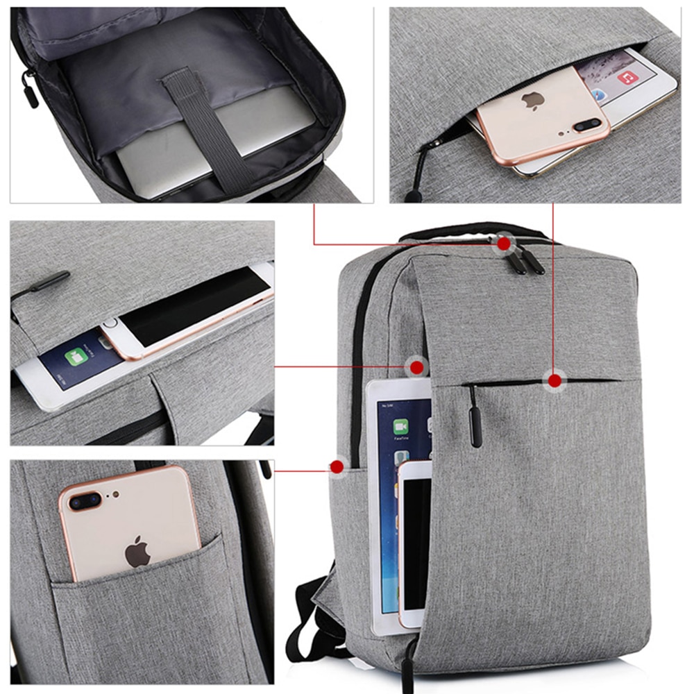 Pochette d'ordinateur femmes hommes sac à dos voyage sacs à dos mâle loisirs sac à dos Mochila pochette pour ordinateur portable sac pour ordinateur portable USB sac à dos housse d'ordinateur portable