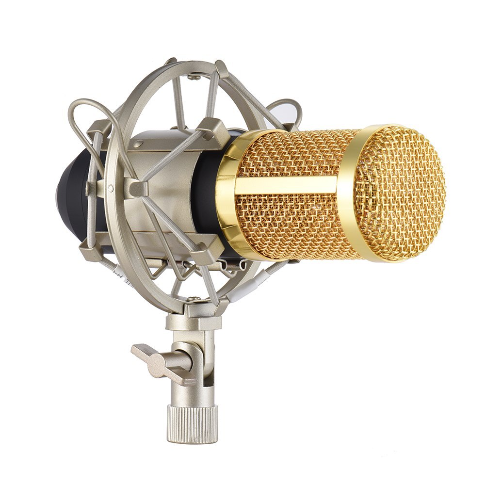Estúdio profissional Microfone Condensador Broadcasting Gravação Mic Set Kit 3.5 milímetros