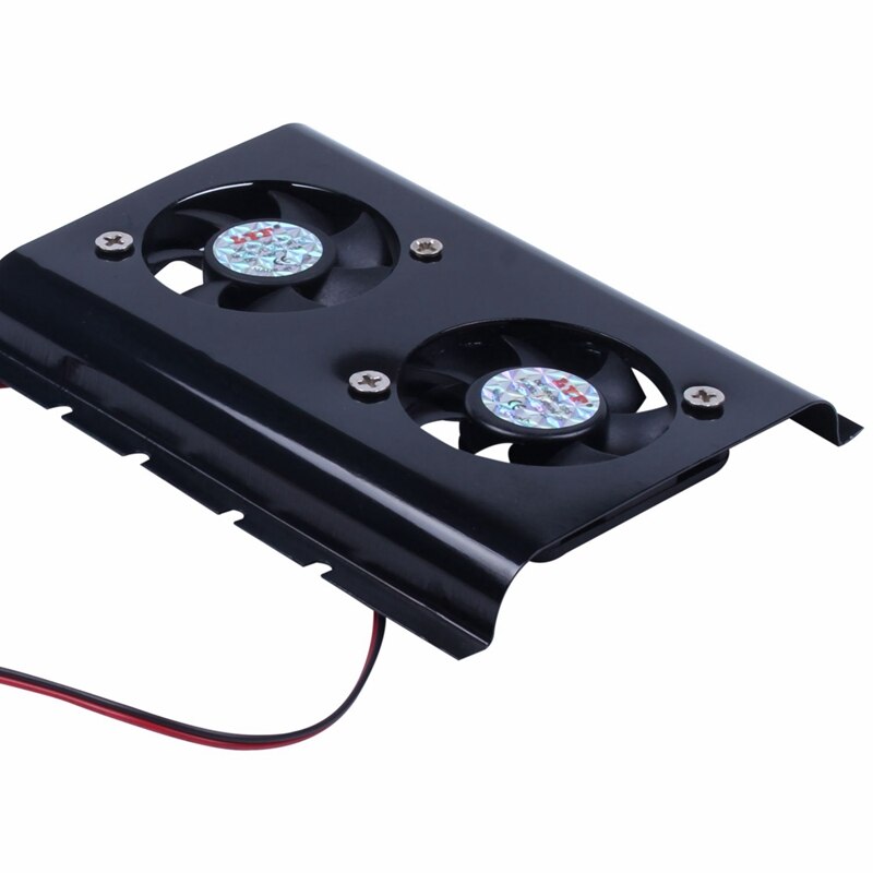 2X Black 3.5 SATA IDE Hard Disk Drive HDD 2 Fan Cooler For PC
