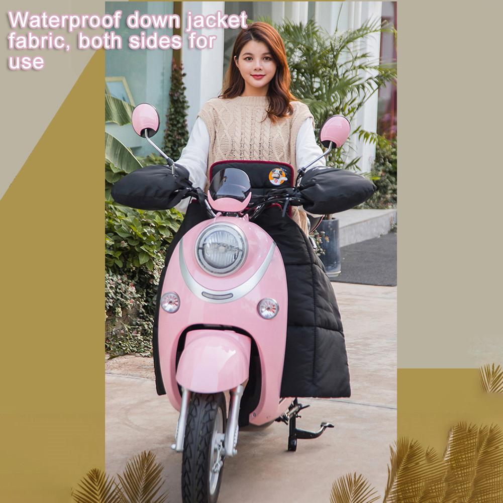 Motorfiets Elektrische Voertuig Voorruit Been Lap Schort Cover Met Stuur Moffen Waterdicht Winddicht Beschermende Quilt Winter