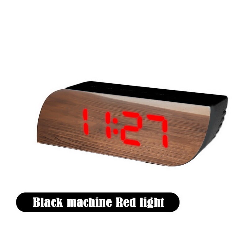 Veilleuses numérique miroir horloge LED réveil batterie utilisation température Snooze fonction bureau horloges Table horloge décor à la maison: Bleu