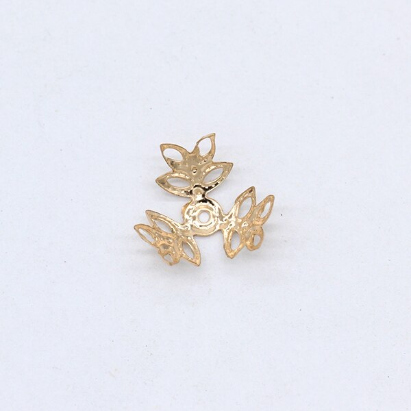 100P 16Mm Filigraan Bloem Metalen Kralen Spacer Kralen Kralen Cap End Caps Voor Parel Kralen Armband Ketting Sieraden maken Bevindingen: kc gold