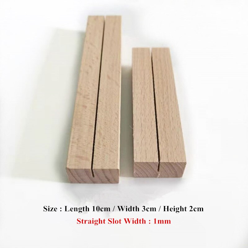 Wood Table Number Holders Stand Acrylic Sheets Display Stands Place Card Holder Base For Wedding Retail Signage, Party Events: Straight Slot 1mm