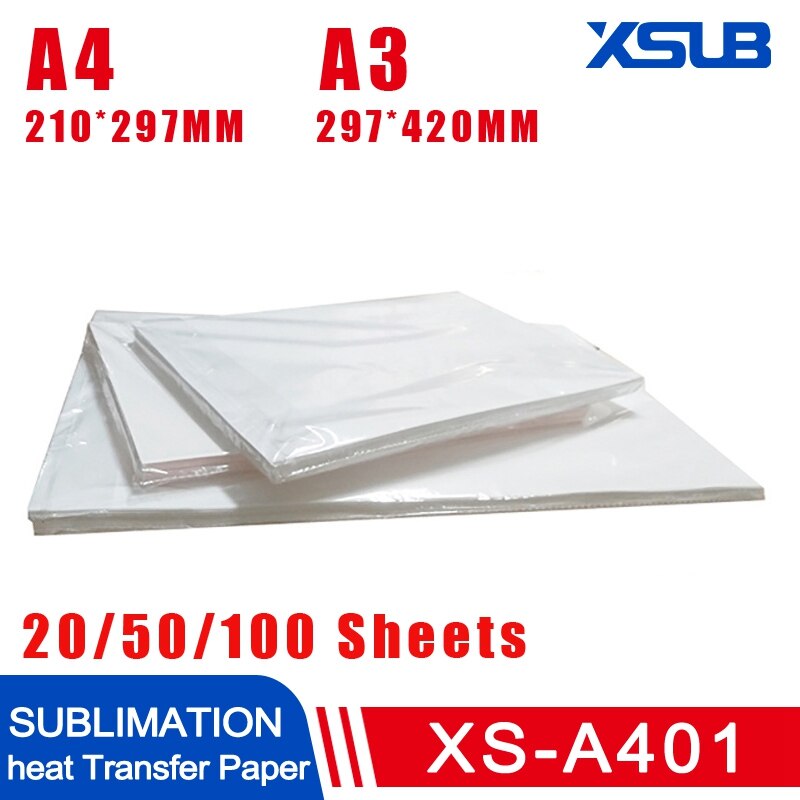 100 sheets A3 A4 Sublimation Heat Transfer Paper for Polyester Cotton T-Shirt Cushion Fabrics Cloth Phone Case Printing