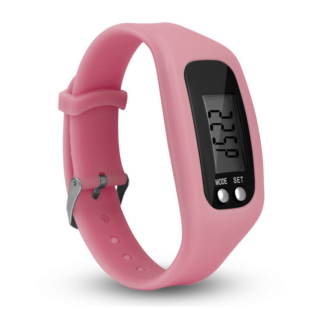 Armbinde Armbinde Kalorie Pedometer Silikon draussen gehen Schritt Zähler Sport Abstand Clever Uhr Tragbare LCD Anzeige: Rosa