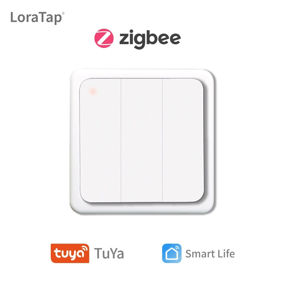 Tuya Smart Life ZigBee Wireless Wall Switch 3 Gangs Remote Portable Tuya Zigbee Gateway Required No limit to Control Home Device: 1 pack