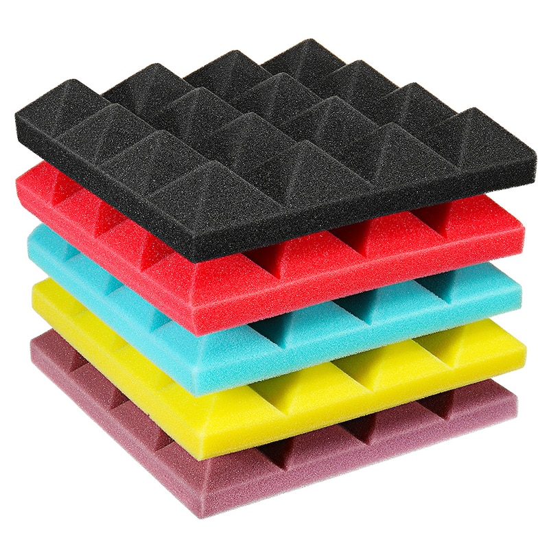 25 x 25 x 5cm akustisk kile lydisolering studio skum fliser pyramide super lydisolering lydisolering studie skum